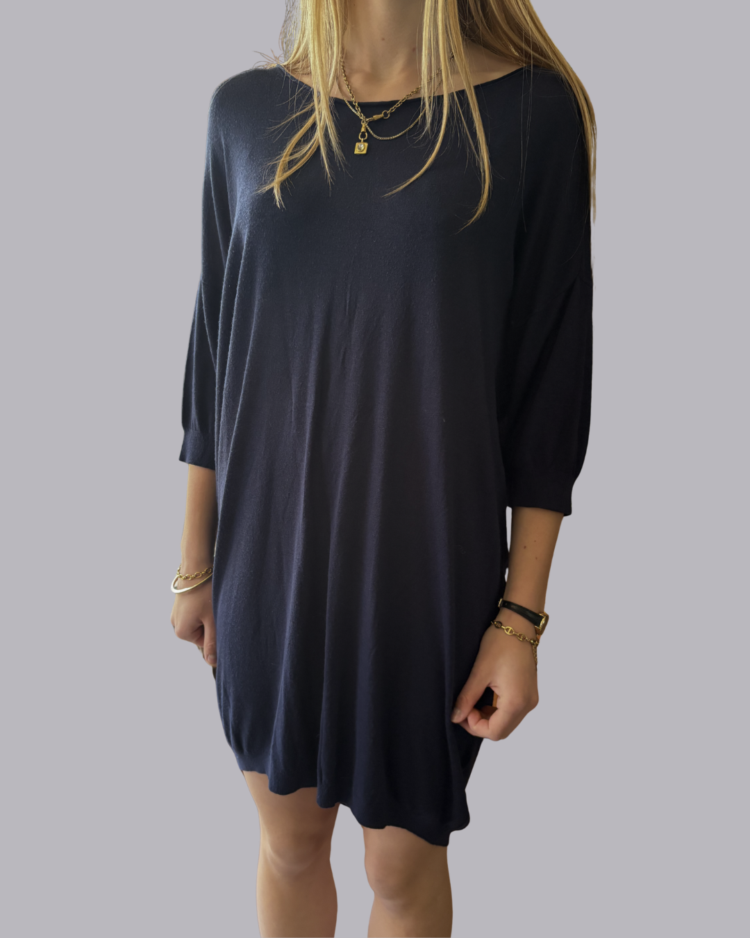 ACNE Navy Sheer Tunic/Dress Size L