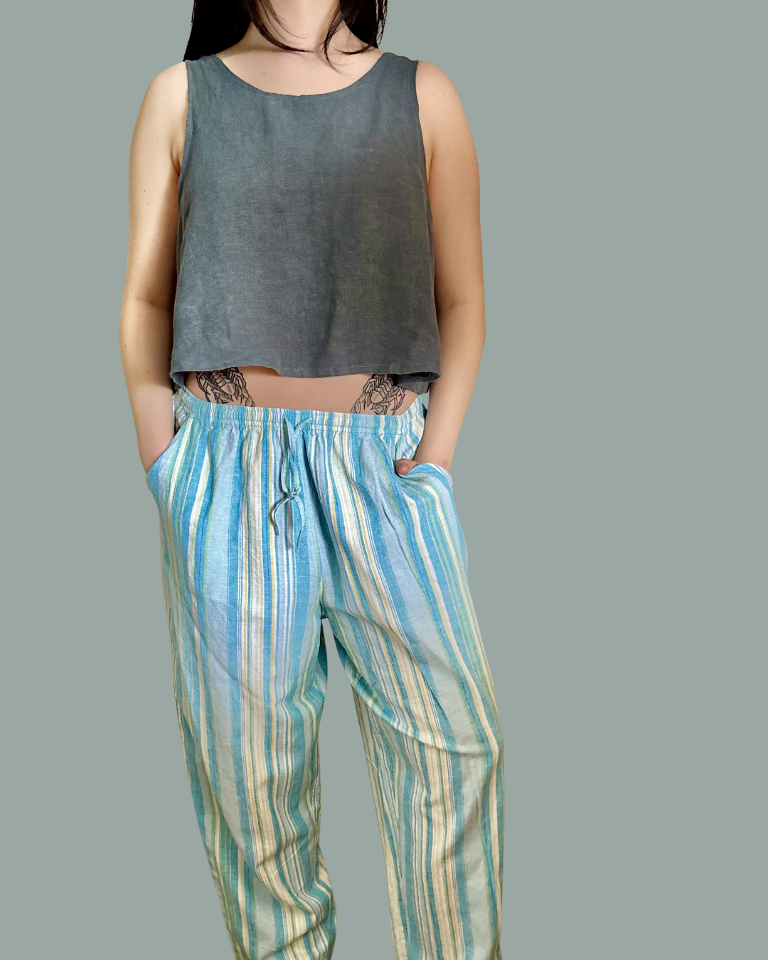 Handmade Linen Crop Top OS