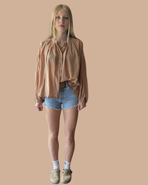 DOEN Jane Blouse in Toffee Blouse M