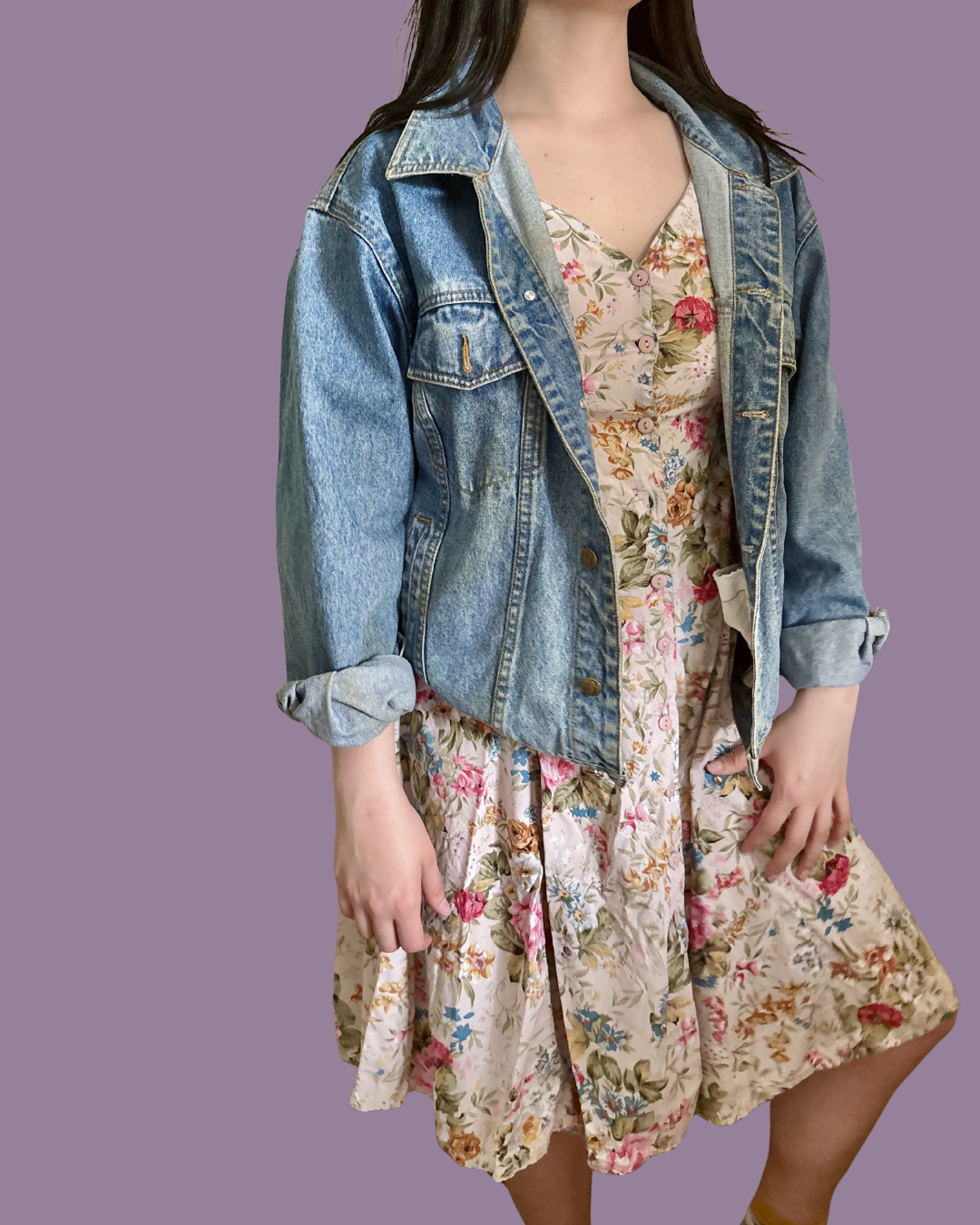 Vintage April Cornell Floral Mid Dress Size M