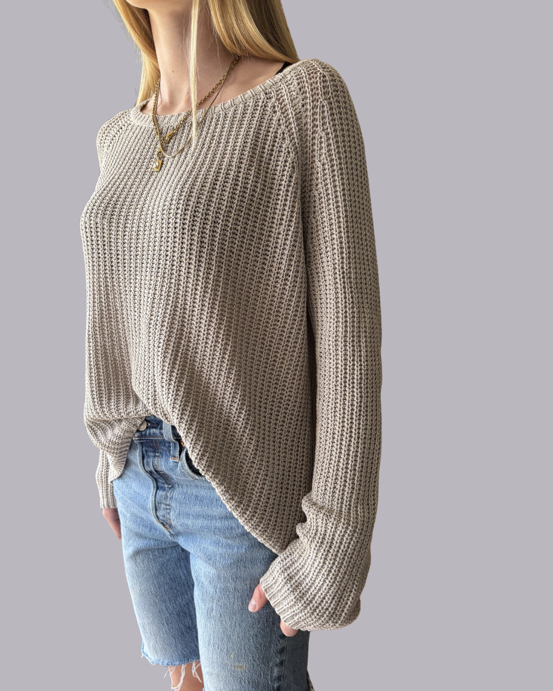 Wooden Ships Grey Knit Sweater S/M