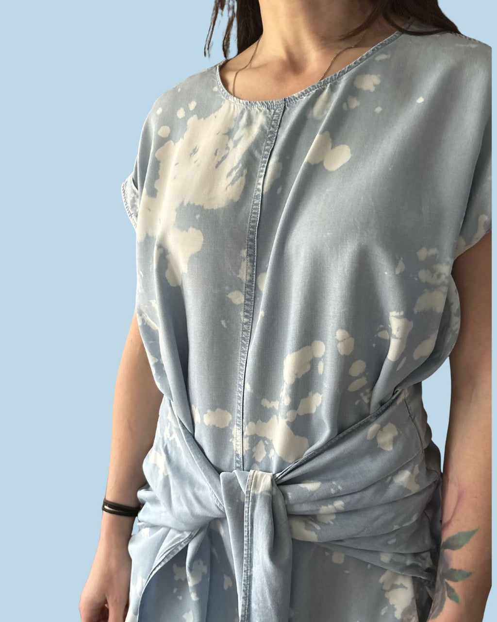 All Saint Chambray Tie Front Dress Size 10