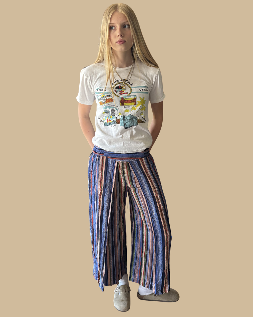 Stripe Boho Easy Pant S/M
