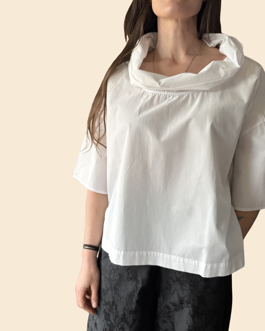 Ozai N Ku Minimalist Cotton Poplin Top 1 (M/L)