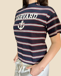 Harvard Stripe Anchor Tee L
