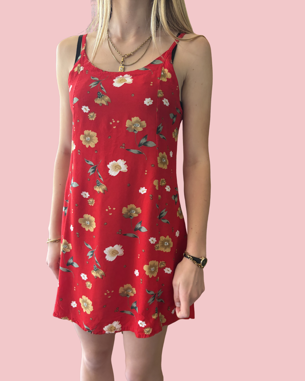 Vintage Mountain Pass Print Dress S
