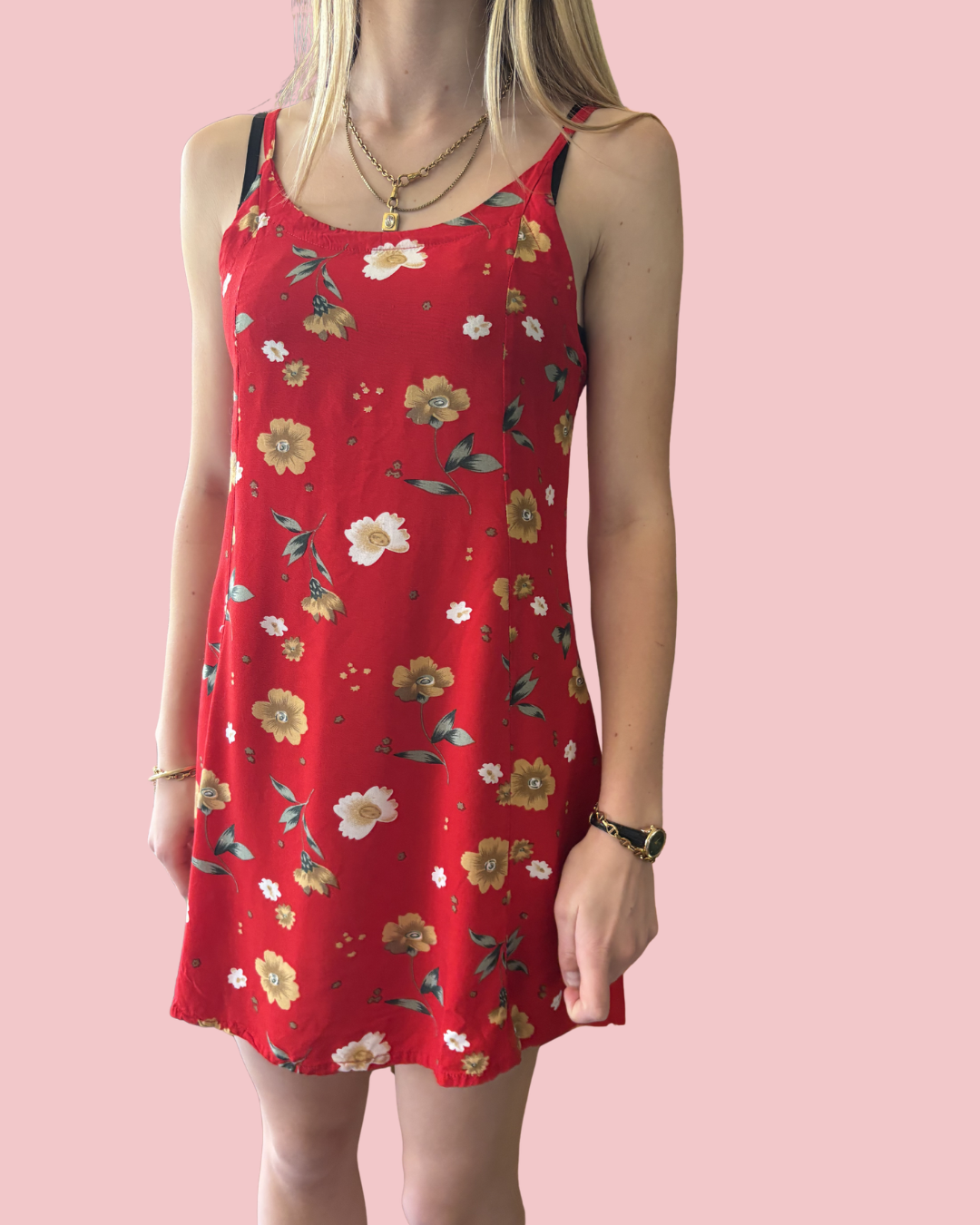 Vintage Mountain Pass Print Dress S