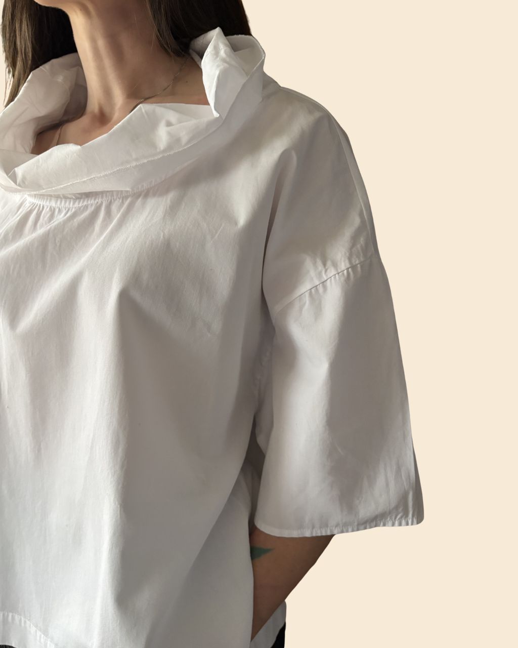 Ozai N Ku Minimalist Cotton Poplin Top 1 (M/L)