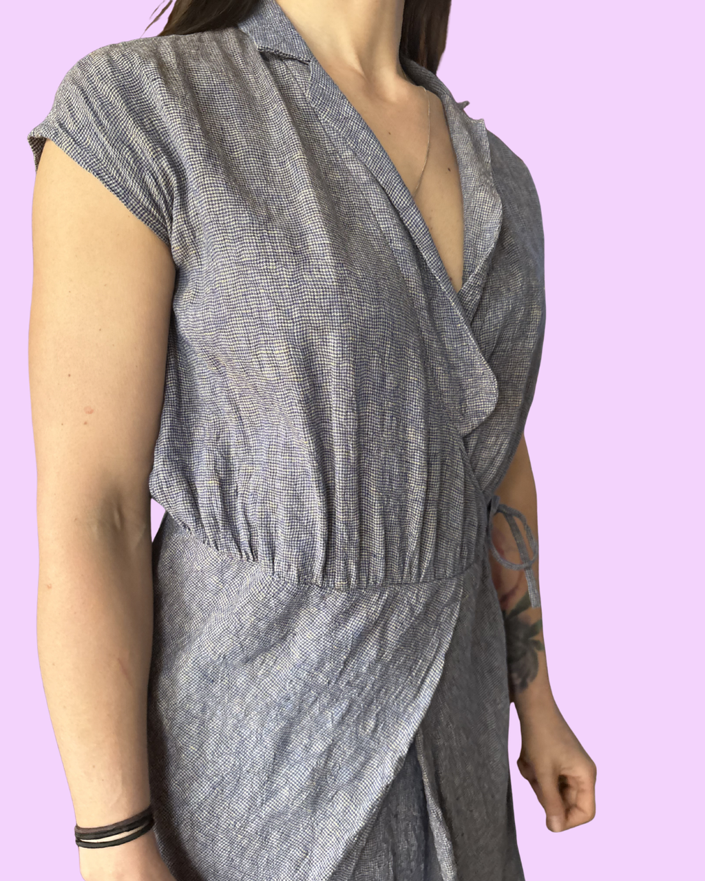 Mina Perhonen Japanese Minimalist Linen Wrap Dress 38 (6)