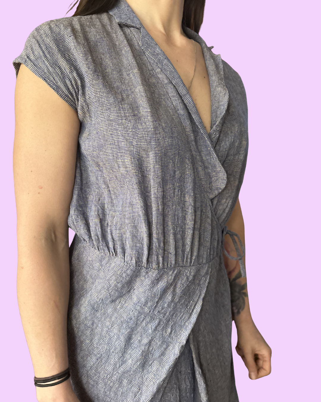 Mina Perhonen Japanese Minimalist Linen Wrap Dress 38 (6)