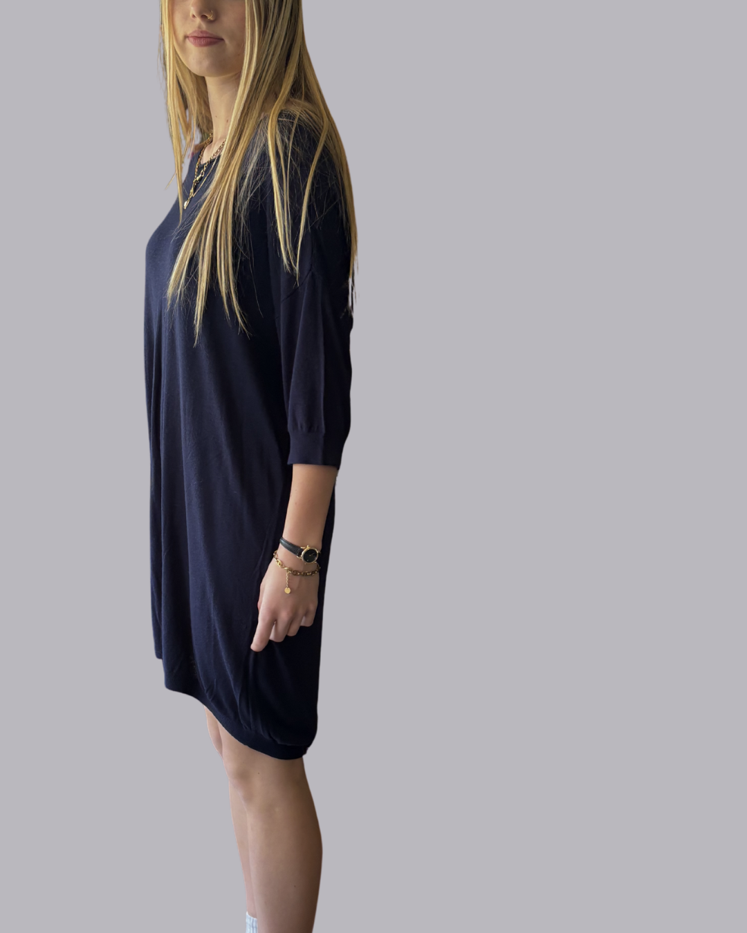 ACNE Navy Sheer Tunic/Dress Size L