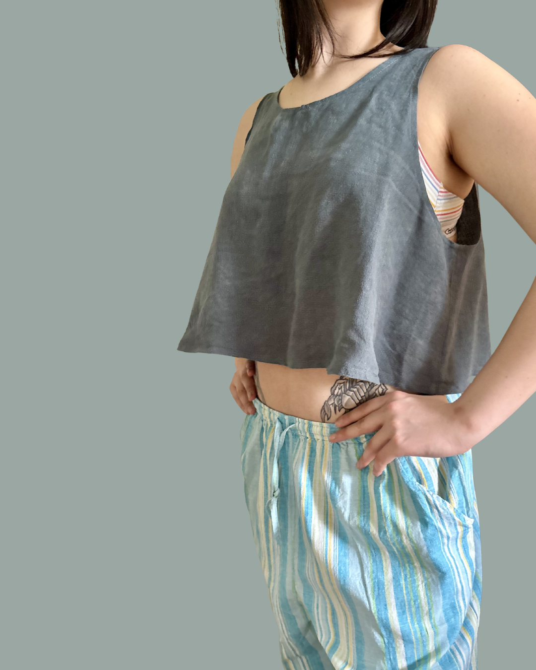 Handmade Linen Crop Top OS
