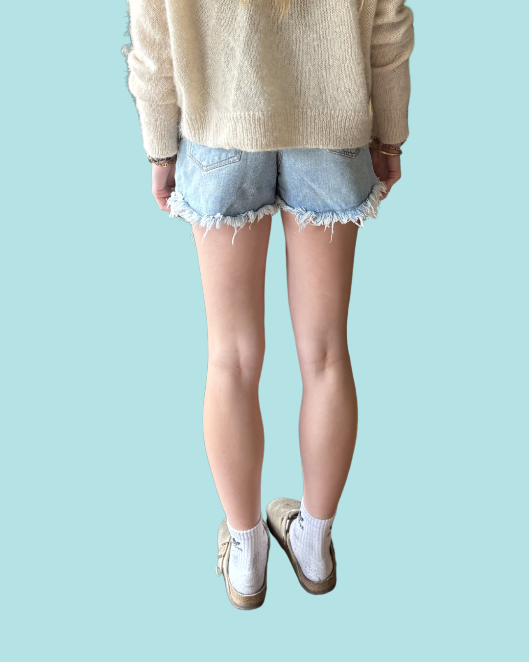 Dixie Blues Vintage High Rise Flower Patch Jean Shorts 25”