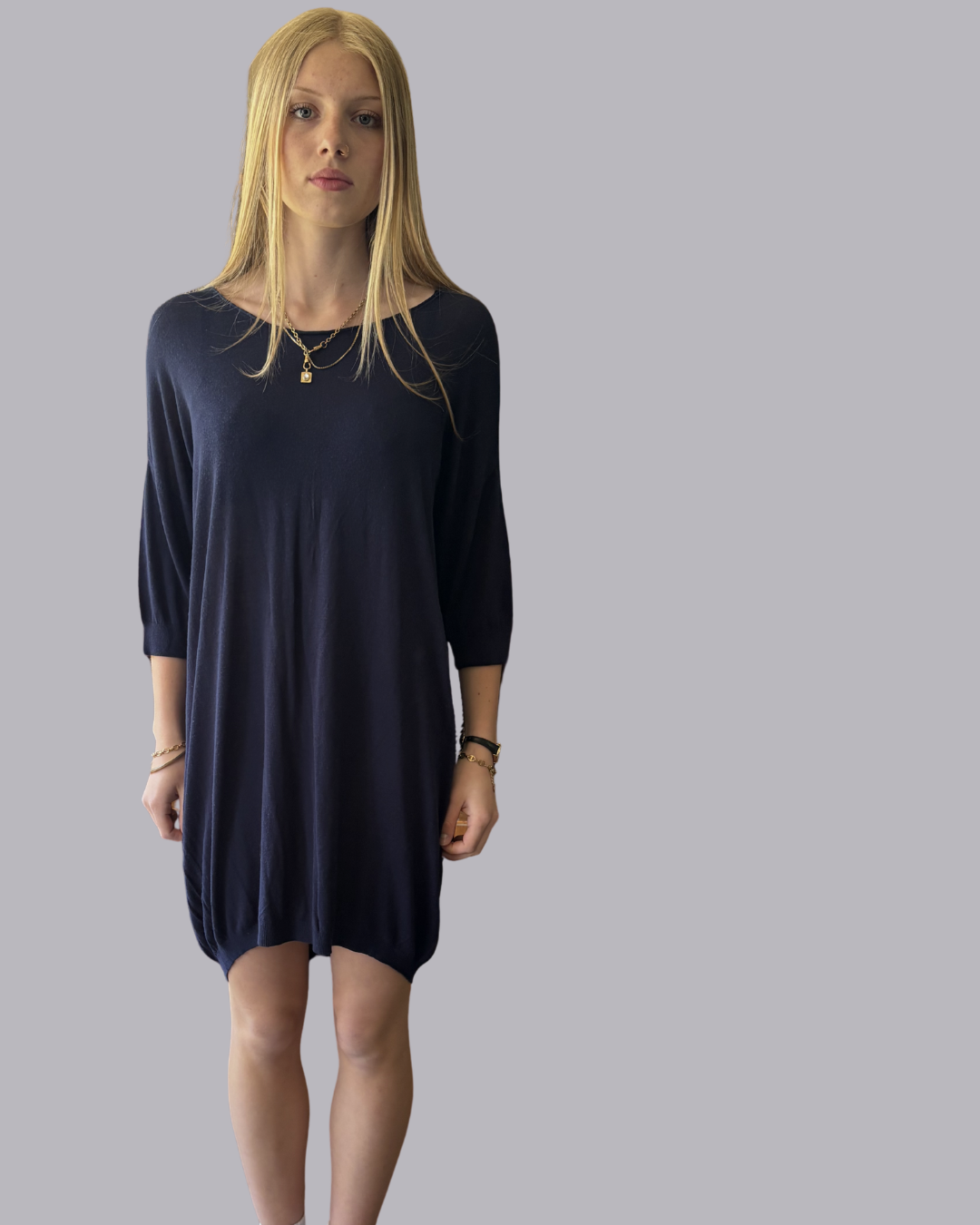 ACNE Navy Sheer Tunic/Dress Size L