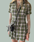Ragged Priest Flannel Print Alternative Chain Dress S