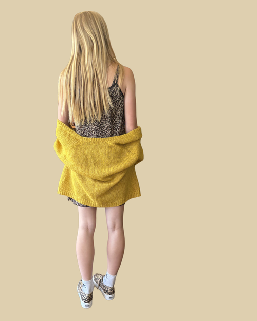 American Apparel Mohair Blend Mustard Cardigan OS