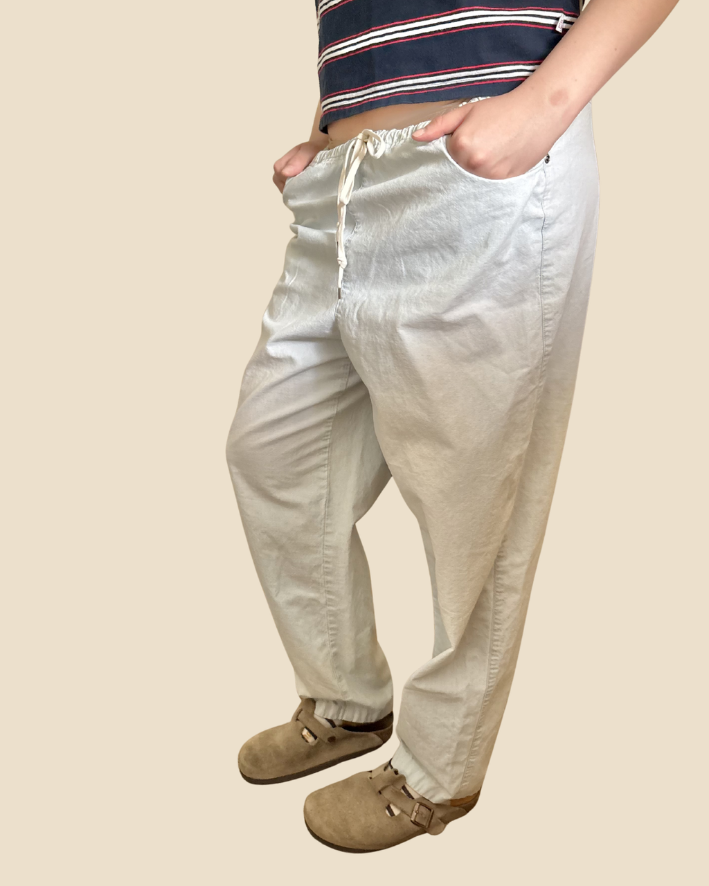 Liz Claiborne Bleach Wash Vintage Drawstring Trouser XL