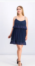 Dex Navy Boho Dress Size L